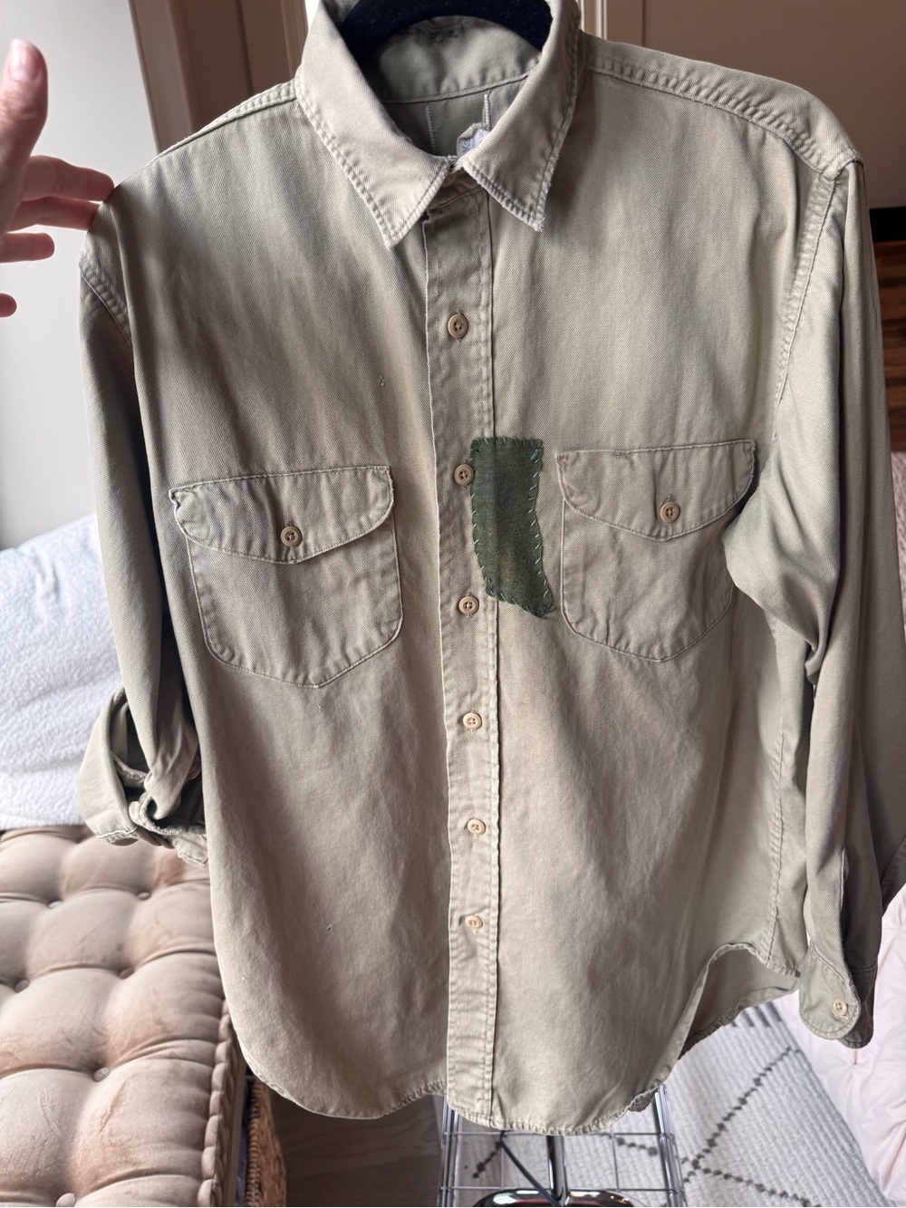 OshKosh B’Gosh Vintage Khaki Button-Down Shirt -‎  Y2K